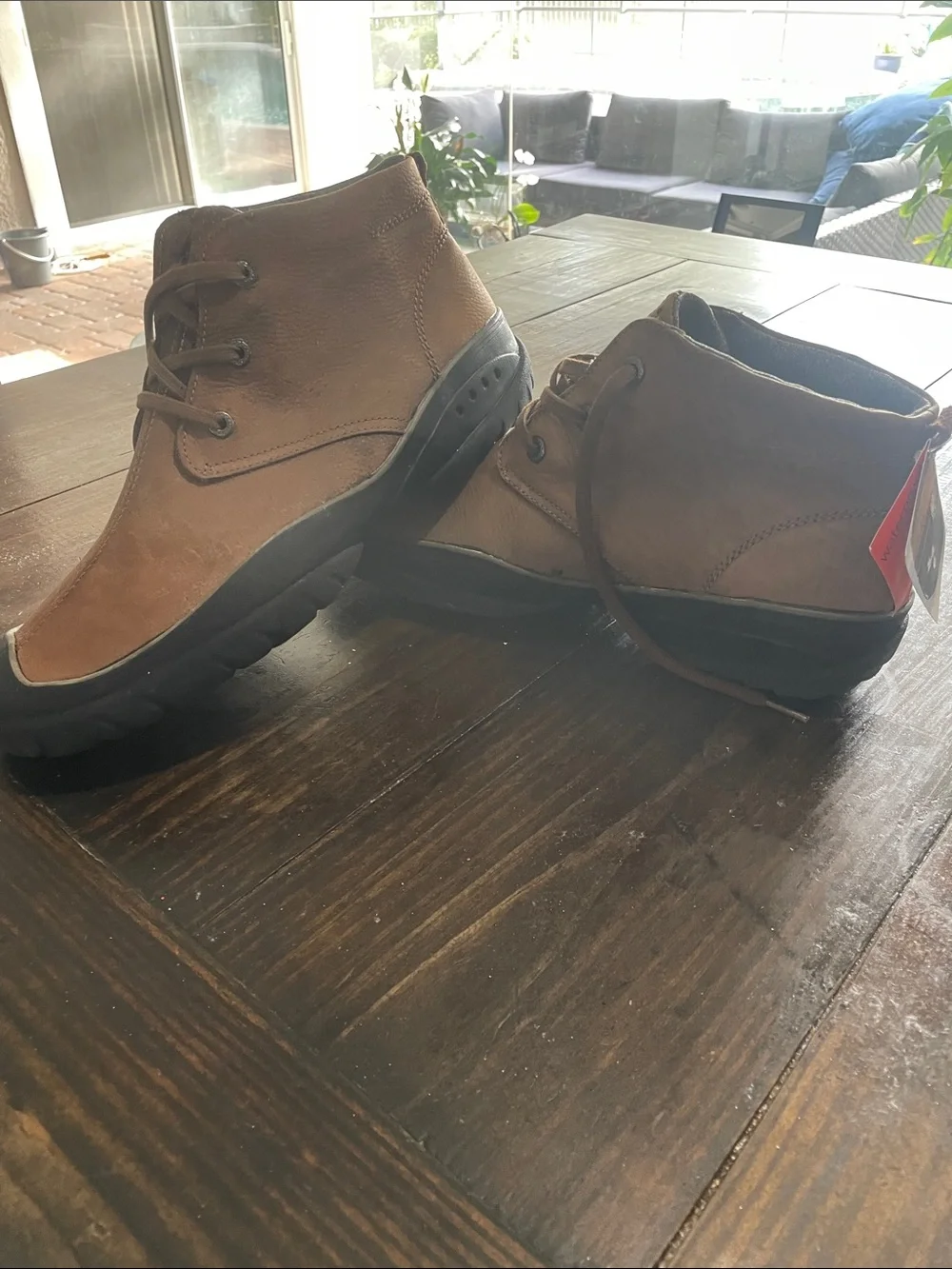 Clarks Men's Brown Leather Chukka Boots with Black Sole